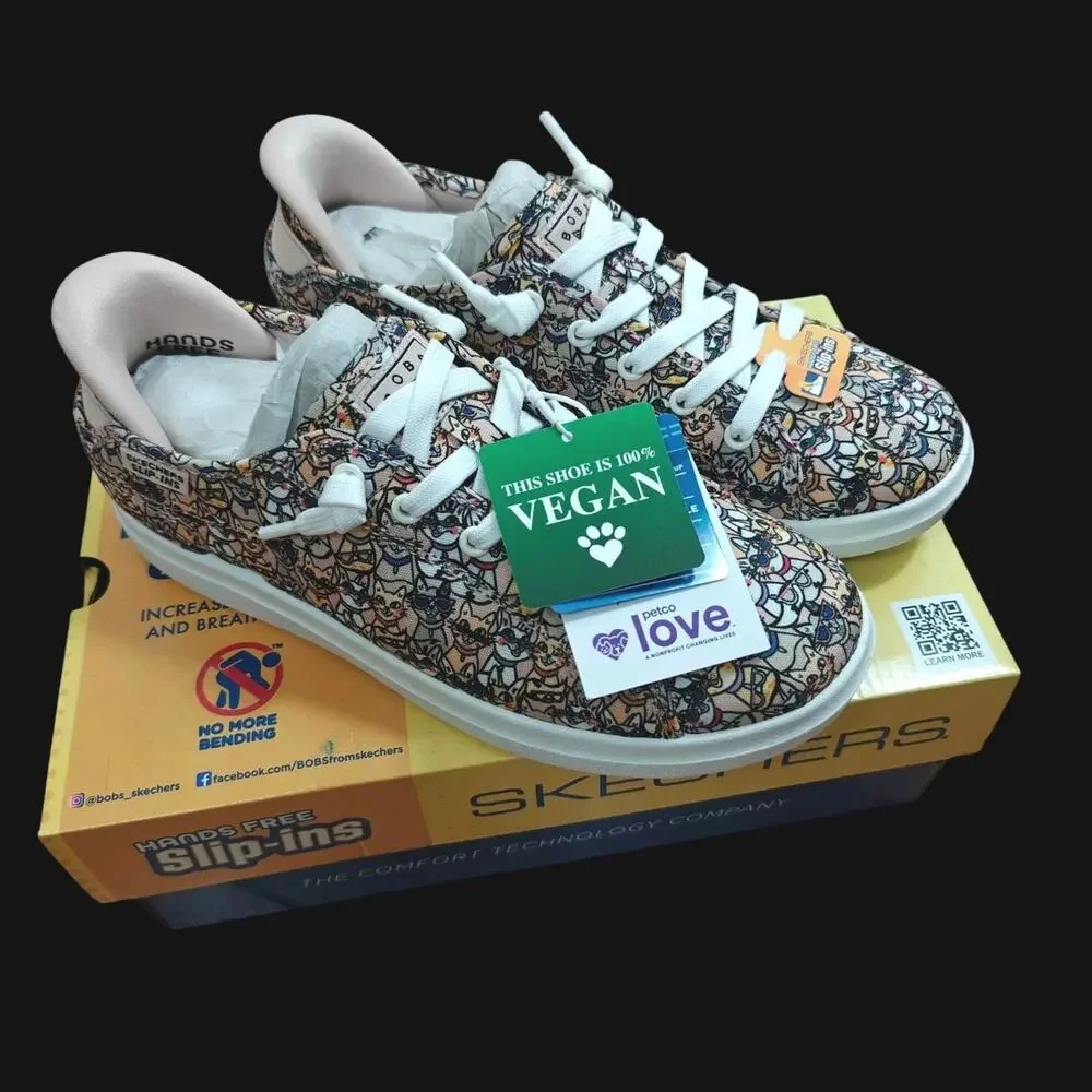 Skechers Womens D’Vine Kitty Cool Cats Slip-Ins Sneakers Size 7.5 Canvas NEW - Picture 1 of 14